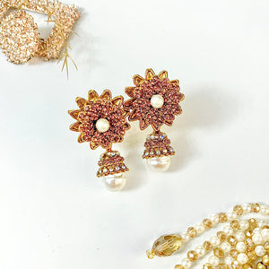 By La Lueur | ER-131 | Aarzoo Earrings - Champagne