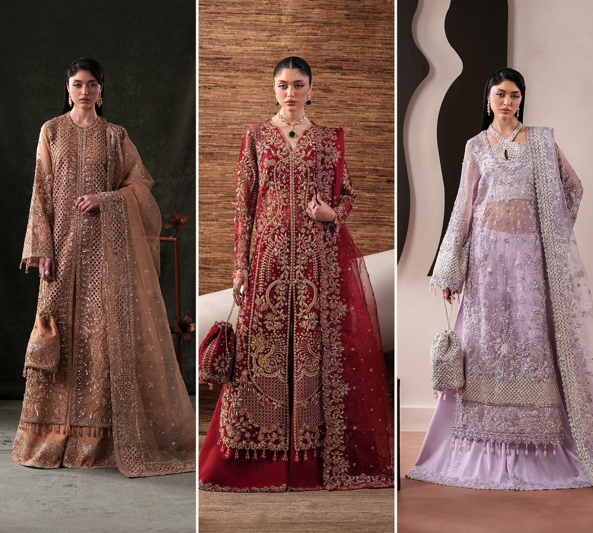 Emaan Adeel Starlit Jewels luxury formal suits - Hessonite, Ruby Veil, Lapis