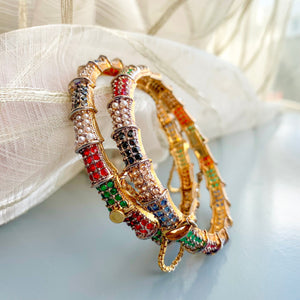 By La Lueur | BN-52 | Husn-e-Kalai Bangles - Multi