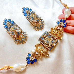 By La Lueur | CS-58 | Umra-o-Jaan Choker Set - Midnight Blue