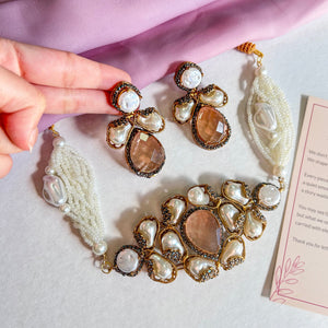 Heera-e-Hunar Choker Set - Champagne Gilt