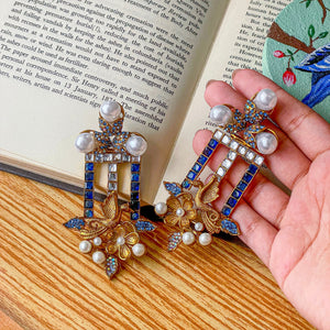 By La Lueur | ER-113 | Ayla Earrings - Midnight Blue