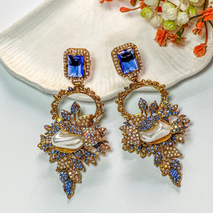 By La Lueur | ER-115 | Gulbahaar Earrings - Midnight Blue