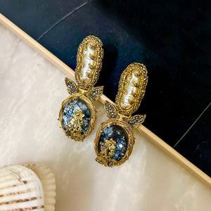 Gul-e-Rang Earrings - Onyx