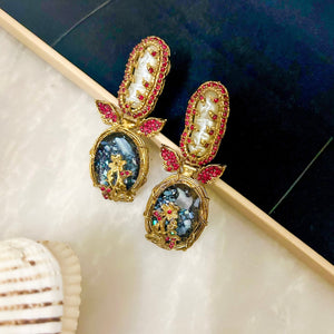 Gul-e-Rang Earrings - Ruby
