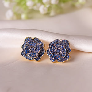By La Lueur | ER-116 | Gul-e-Roshan Earrings - Midnight Blue