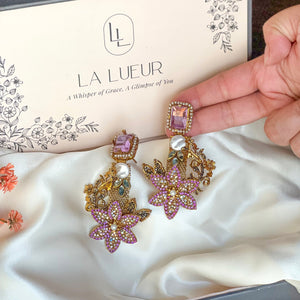 By La Lueur | ER-140 | Gulnaar Earrings - Plum Purple