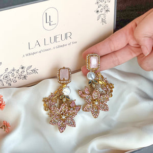 By La Lueur | ER-140 | Gulnaar Earrings - Rose