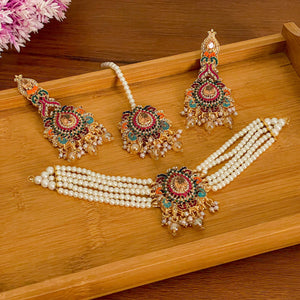 Jashn-e-Bahara Choker Set - Champagne