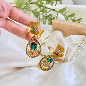 By La Lueur | Laleh Earrings - Emerald Green