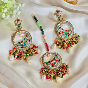 By La Lueur | ER-159 | Mahtaab Earring - Multi