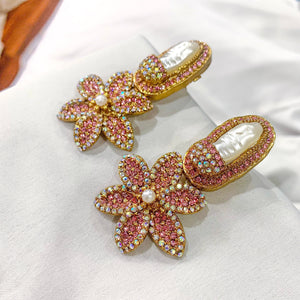By La Lueur | ER-124 | Naghma-e-Naz Earrings - Rose