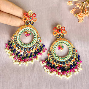By La Lueur | ER-135 | Rimjhim Earrings - Midnight Blue