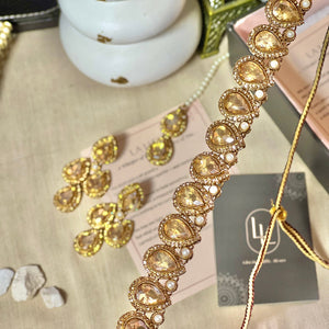 By La Lueur | Shabnam Necklace Set - Champagne