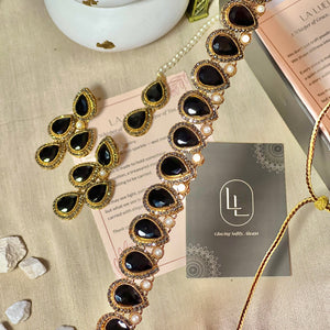 By La Lueur | Shabnam Necklace Set - Onyx