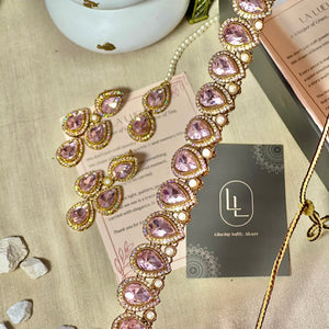 By La Lueur | Shabnam Necklace Set - Rose