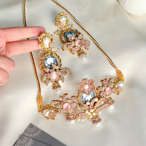 By La Lueur | CS-67 | Shahana Choker Set - Rose