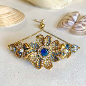 By La Lueur | BR-24 | Zeenat-e-Gul Bracelet - Midnight Blue