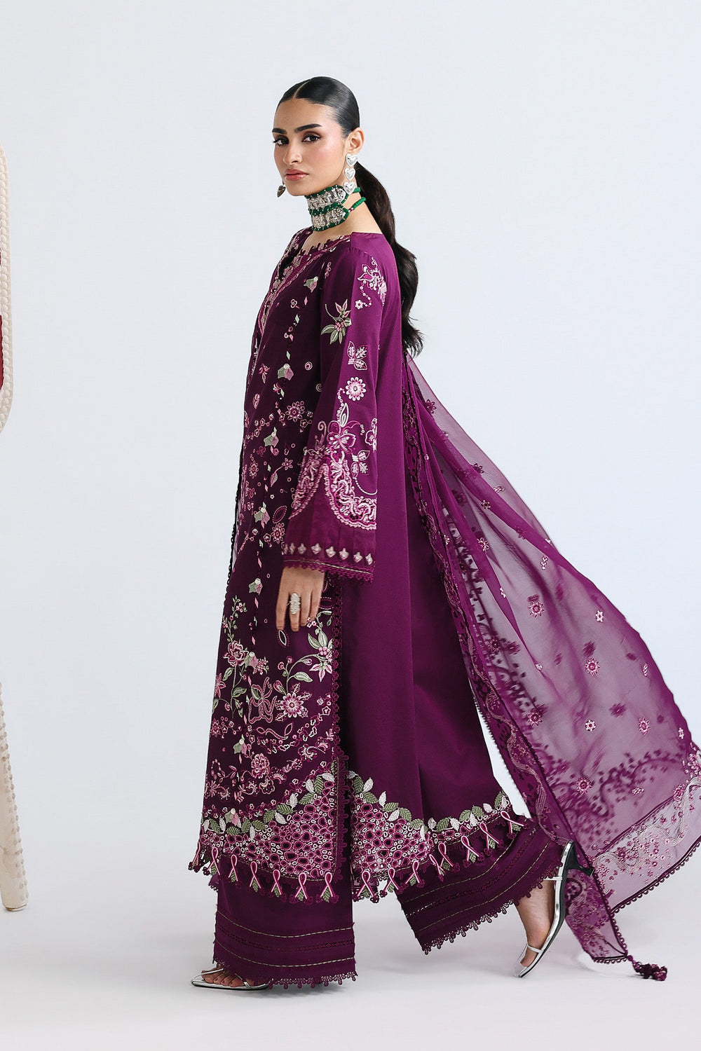 Qalamkar QFL-10 TRESA Festive Lawn Back