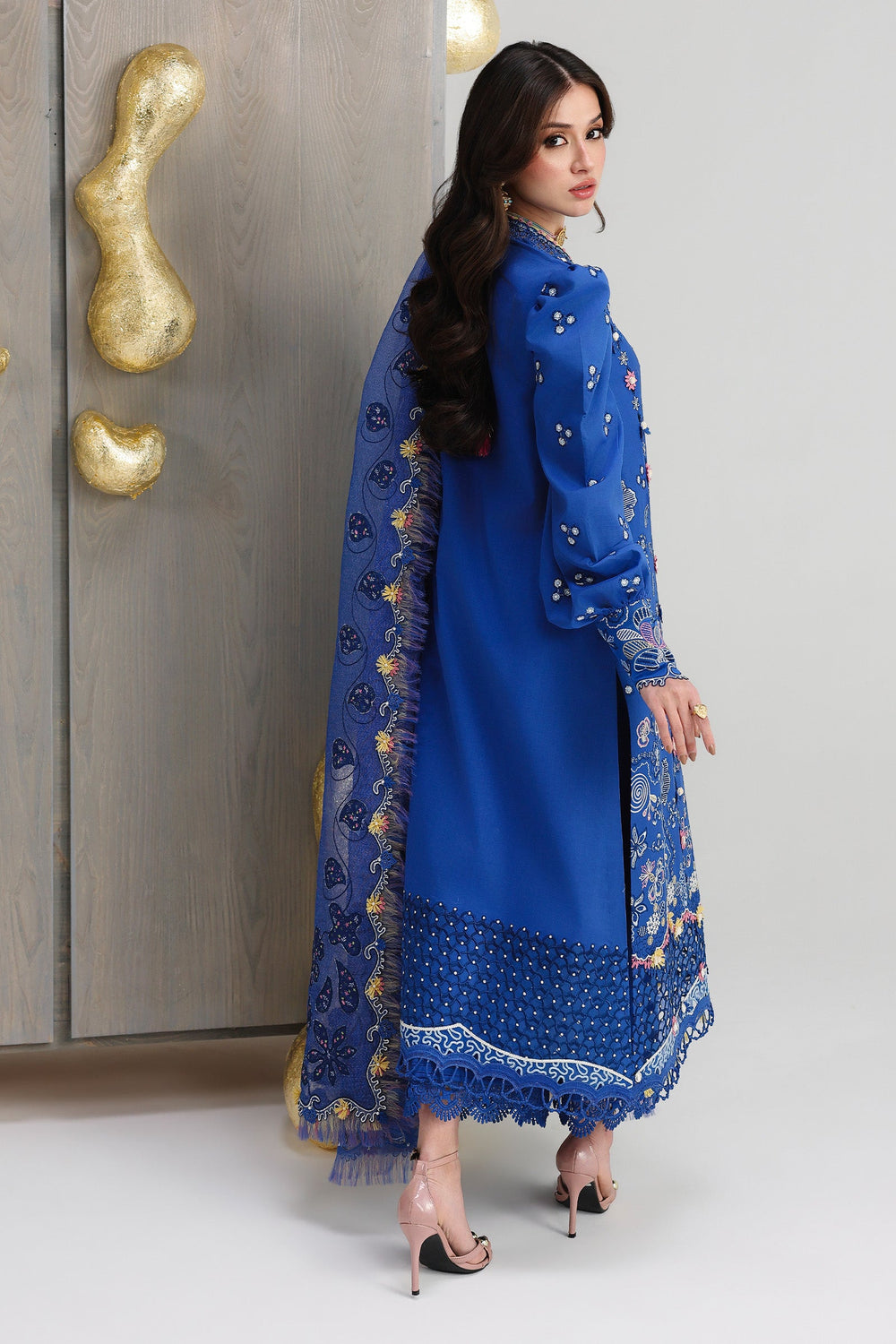Qalamkar QFL-06 EMINA Festive Lawn Back