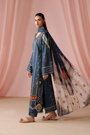 ESRA AZ-ES-DP-10 Classic Blue Printed Lawn Suit