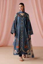 ESRA AZ-ES-DP-10 Classic Blue Printed Lawn Suit - Front
