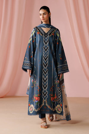ESRA AZ-ES-DP-10 Classic Blue Printed Lawn Suit - Front