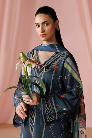 ESRA AZ-ES-DP-10 Classic Blue Printed Lawn Suit - Detail