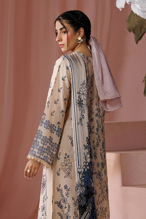 ESRA AZ-ES-DP-11 Pastel Cream Printed Lawn Suit