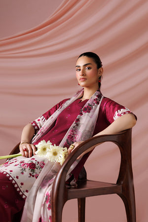 ESRA AZ-ES-DP-12 Berry Pink Printed Lawn Suit
