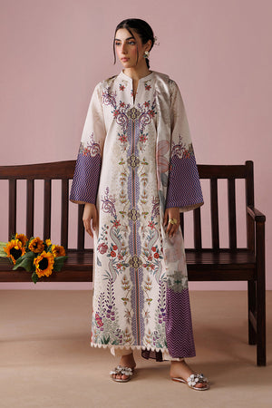 ESRA AZ-ES-DP-15 Ivory Printed Lawn Suit - Front