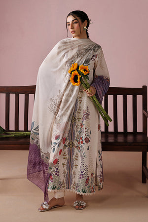ESRA AZ-ES-DP-15 Ivory Printed Lawn Suit