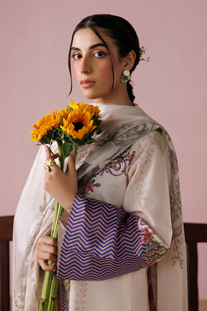 ESRA AZ-ES-DP-15 Ivory Printed Lawn Suit