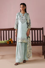 ESRA AZ-ES-DP-16 Aqua Printed Lawn Suit - Front