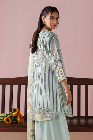 ESRA AZ-ES-DP-16 Aqua Printed Lawn Suit - Detail
