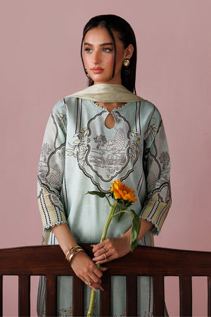 ESRA AZ-ES-DP-16 Aqua Printed Lawn Suit
