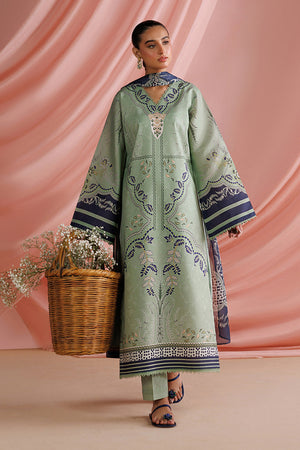 ESRA AZ-ES-DP-17 Misty Green Printed Lawn Suit - Front