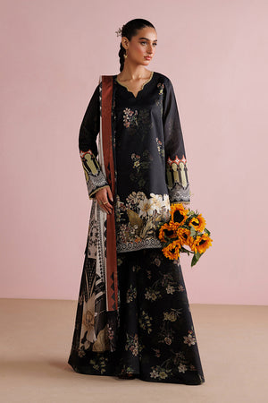 ESRA AZ-ES-DP-18 Black Printed Lawn Suit - Front