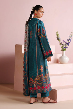 ESRA AZ-ES-DP-19 Teal Blue Printed Lawn Suit - Detail