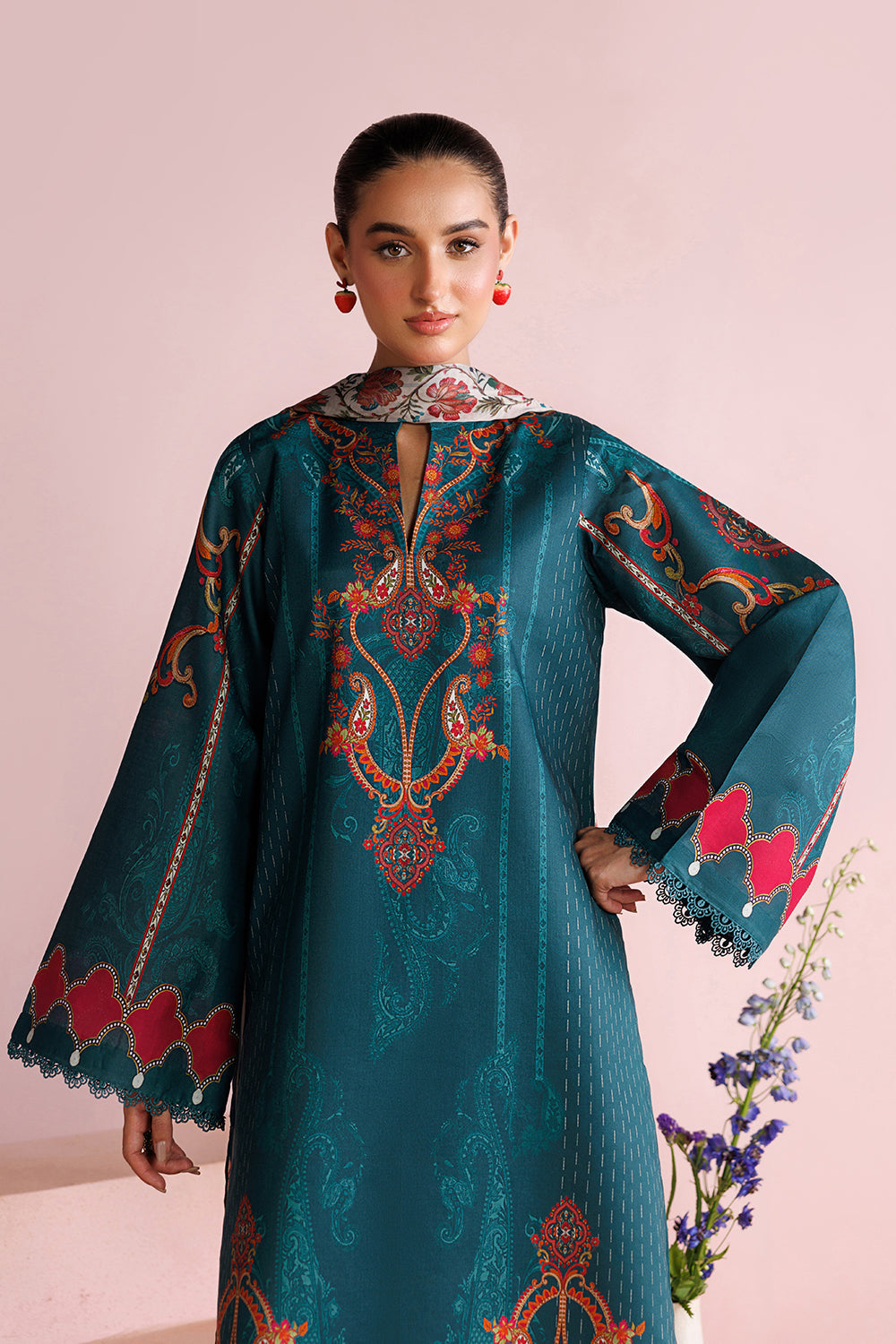ESRA AZ-ES-DP-19 Teal Blue Printed Lawn Suit