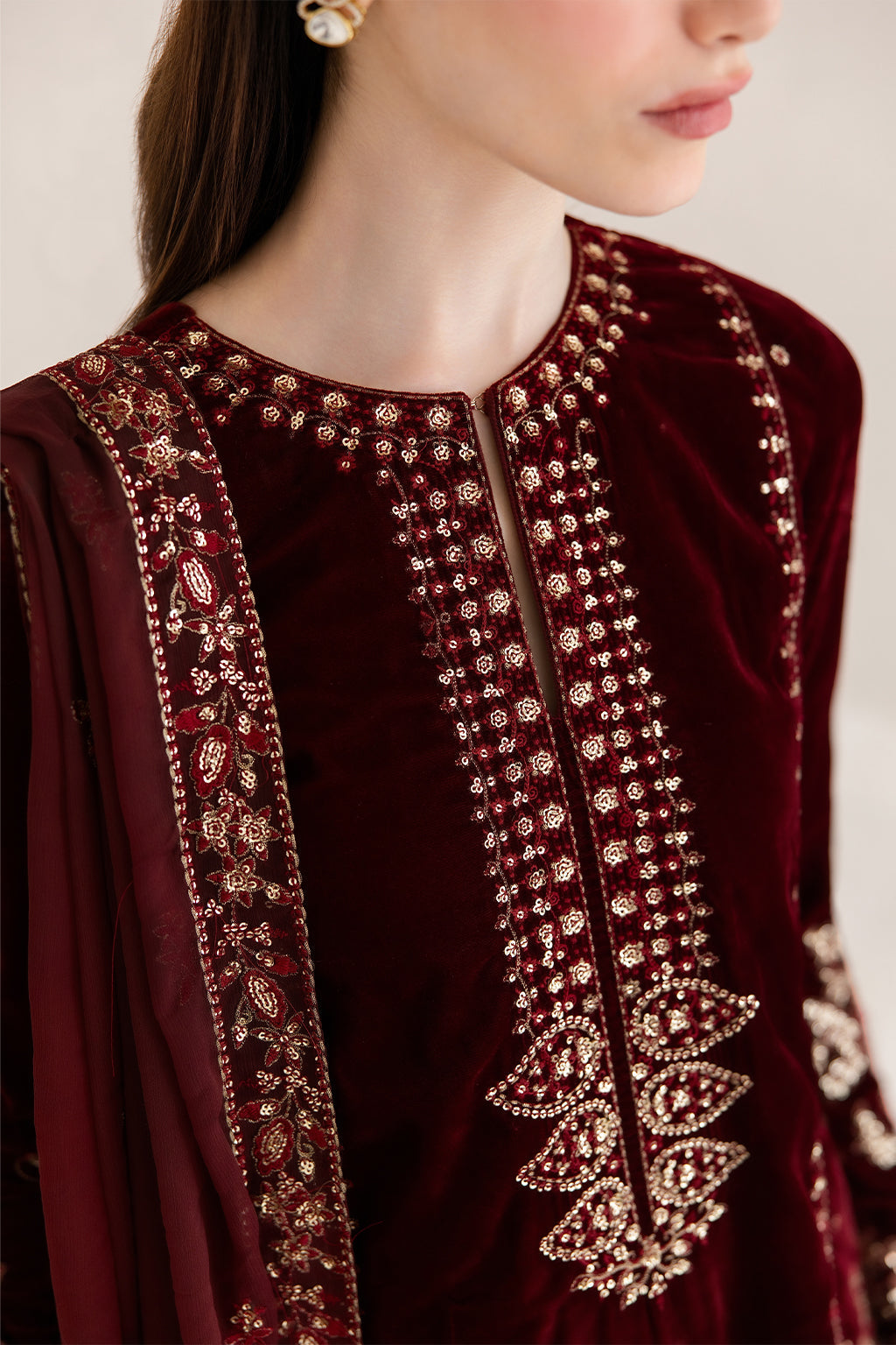 Emaan Adeel Velvet Affair Corinne velvet formal 3 piece stitched suit AZ-EA-CORINNE