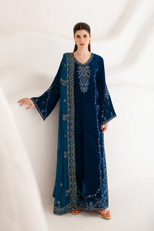 Emaan Adeel Velvet Affair Evanthe velvet formal 3 piece stitched suit AZ-EA-EVANTHE