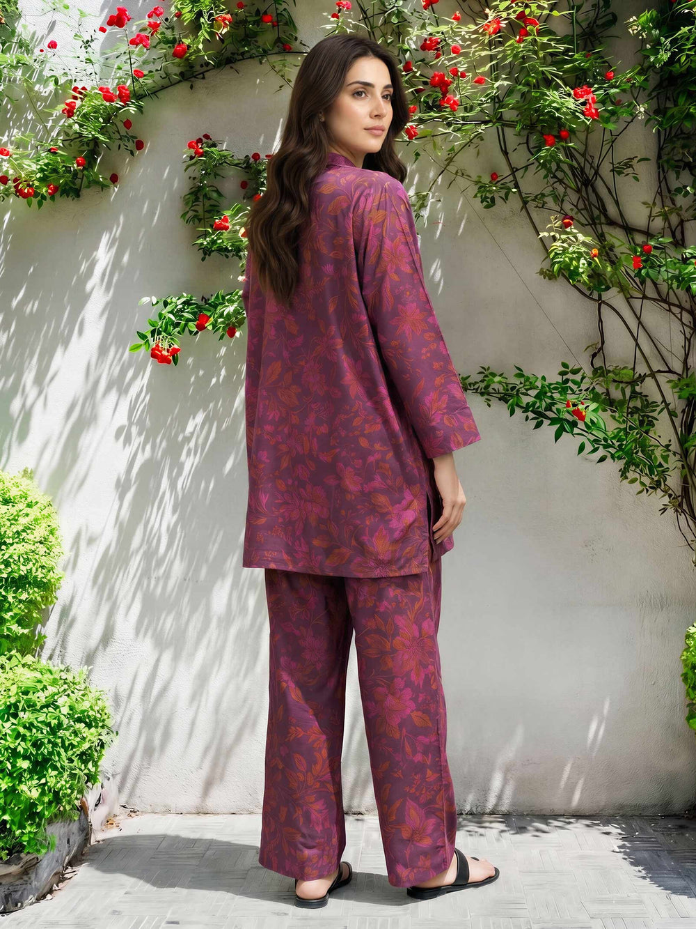 Limelight | AZ-LL-A2403ST-3 | Silk Co-ord Set - Plum