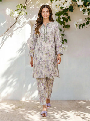Limelight A2847ST 2 Piece Viscose Cotton Suit Beige 1