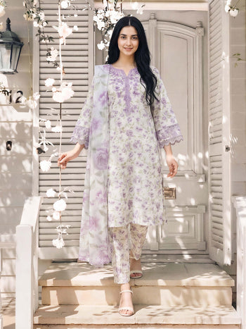 Limelight | AZ-LL-A5131SU-3 | 3 Piece Lawn Suit - Off White