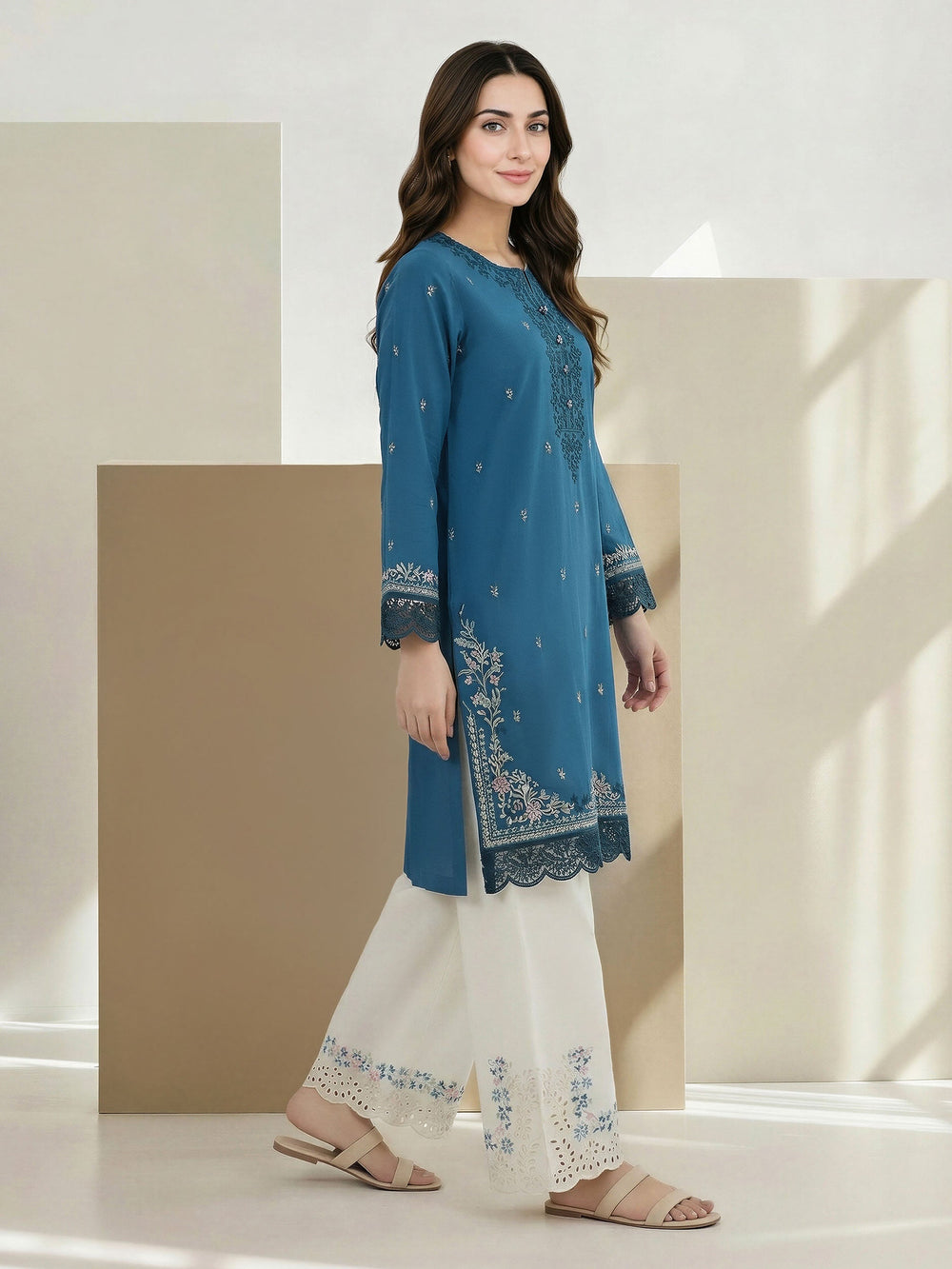 Limelight | AZ-LL-A5154ST-3 | 2 Piece Lawn Slub Suit - Teal