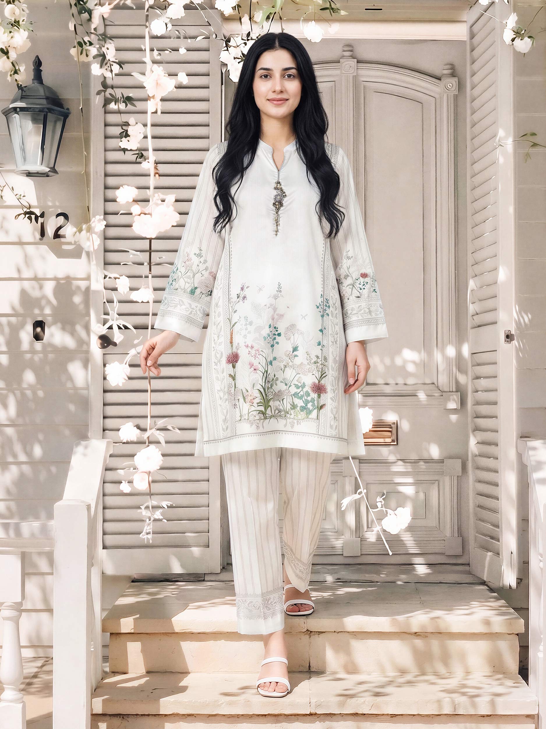 Limelight | AZ-LL-A5483ST-3 | 2 Piece Silk Suit - Off White