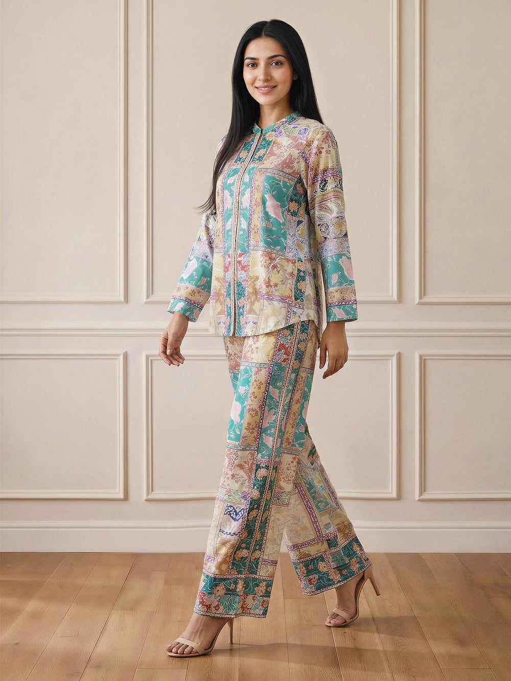 Limelight | AZ-LL-A5933ST-3 | Silk Co-ord Set - Teal