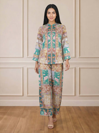 Limelight | AZ-LL-A5933ST-3 | Silk Co-ord Set - Teal
