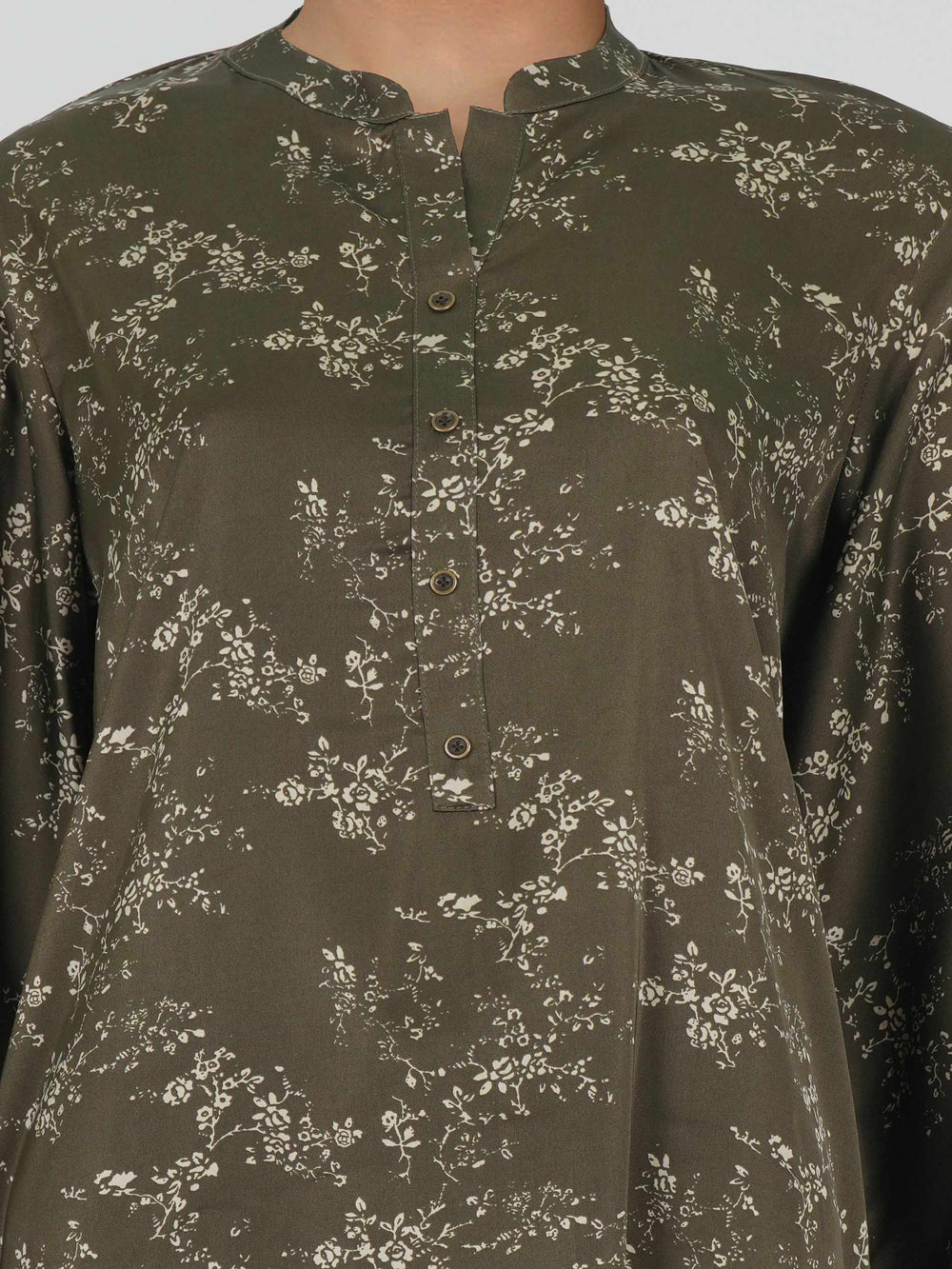 Limelight | AZ-LL-A5980ST-3 | Silk Co-ord Set - Embroidered - Olive